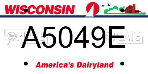 A5049E Wisconsin License Plate