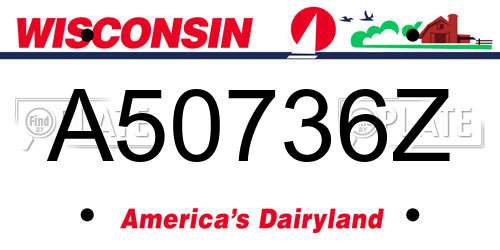 A50736Z Wisconsin License Plate