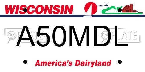 A50MDL Wisconsin License Plate