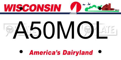 A50MOL Wisconsin License Plate