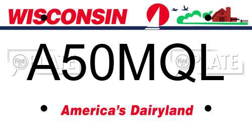 A50MQL Wisconsin License Plate