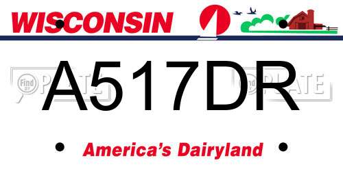 A517DR Wisconsin License Plate