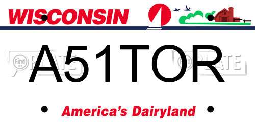 A51TOR Wisconsin License Plate