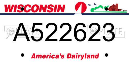 A522623 Wisconsin License Plate