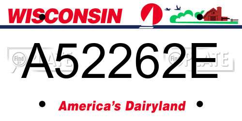 A52262E Wisconsin License Plate