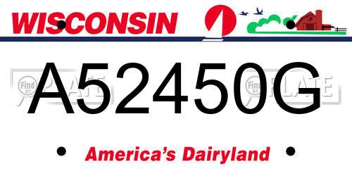 A52450G Wisconsin License Plate