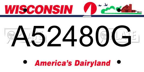 A52480G Wisconsin License Plate