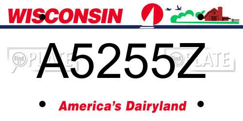 A5255Z Wisconsin License Plate