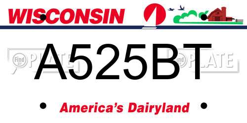 A525BT Wisconsin License Plate