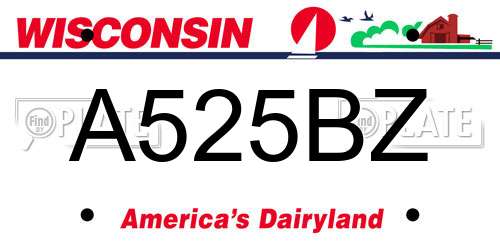 A525BZ Wisconsin License Plate
