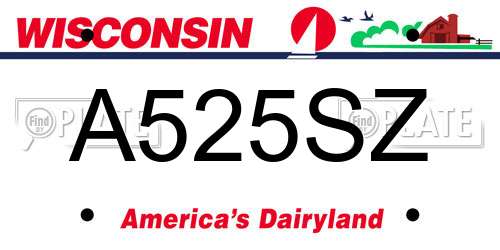 A525SZ Wisconsin License Plate