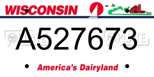 A527673 Wisconsin License Plate