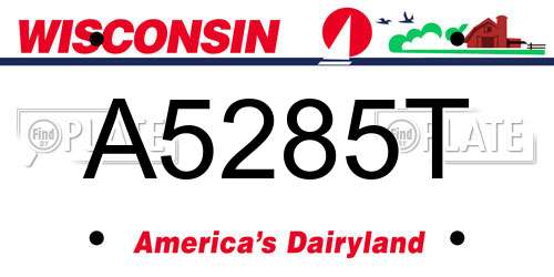 A5285T Wisconsin License Plate