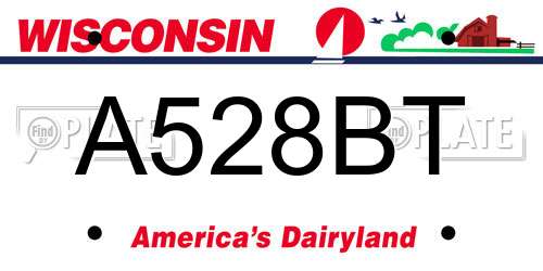 A528BT Wisconsin License Plate