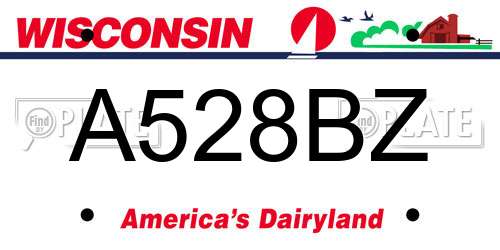 A528BZ Wisconsin License Plate
