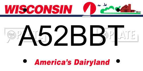 A52BBT Wisconsin License Plate