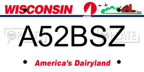 A52BSZ Wisconsin License Plate