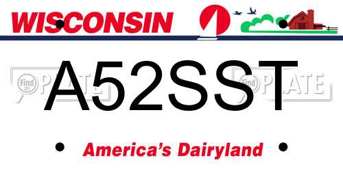 A52SST Wisconsin License Plate