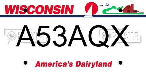 A53AQX Wisconsin License Plate