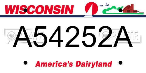 A54252A Wisconsin License Plate
