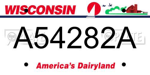 A54282A Wisconsin License Plate