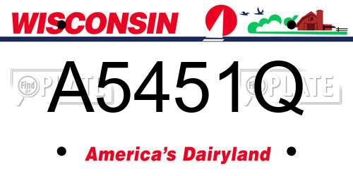 A5451Q Wisconsin License Plate