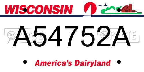 A54752A Wisconsin License Plate