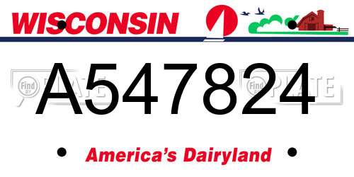 A547824 Wisconsin License Plate