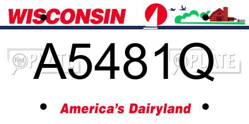 A5481Q Wisconsin License Plate