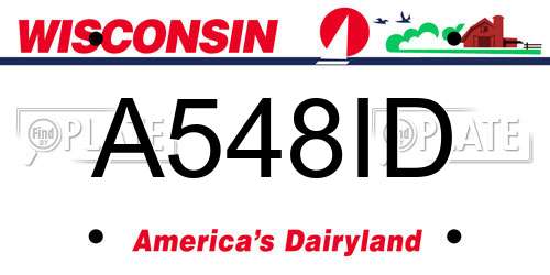 A548ID Wisconsin License Plate