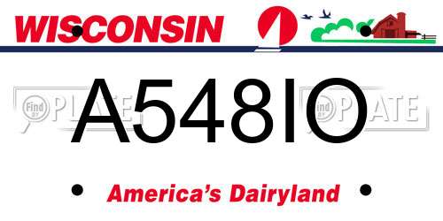 A548IO Wisconsin License Plate