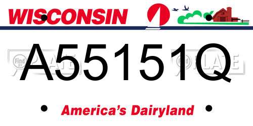 A55151Q Wisconsin License Plate