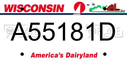 A55181D Wisconsin License Plate