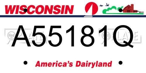 A55181Q Wisconsin License Plate