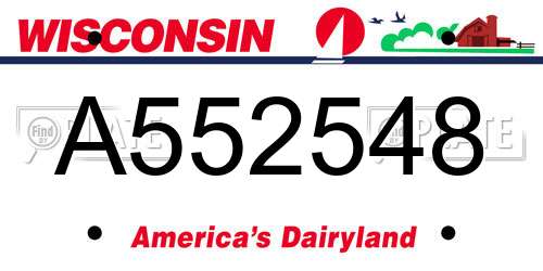A552548 Wisconsin License Plate