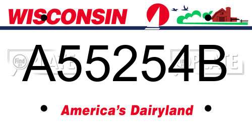A55254B Wisconsin License Plate