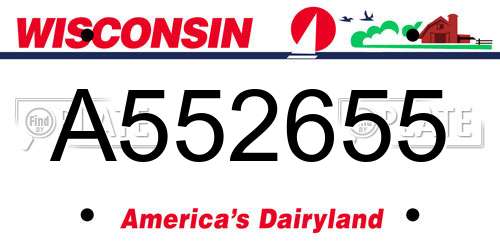 A552655 Wisconsin License Plate