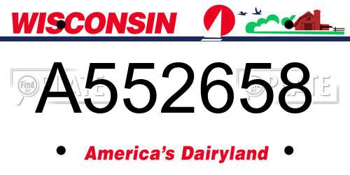 A552658 Wisconsin License Plate