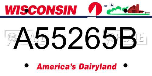 A55265B Wisconsin License Plate