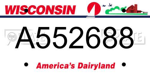 A552688 Wisconsin License Plate