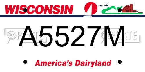 A5527M Wisconsin License Plate