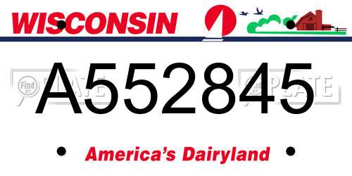A552845 Wisconsin License Plate