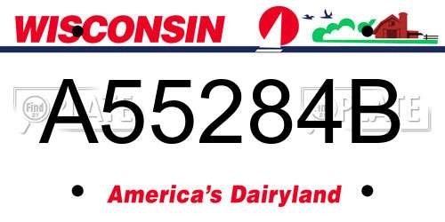 A55284B Wisconsin License Plate