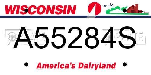 A55284S Wisconsin License Plate