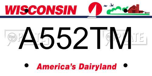 A552TM Wisconsin License Plate