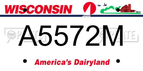 A5572M Wisconsin License Plate