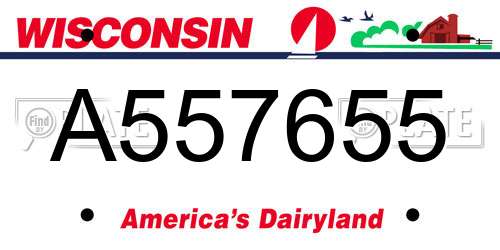 A557655 Wisconsin License Plate