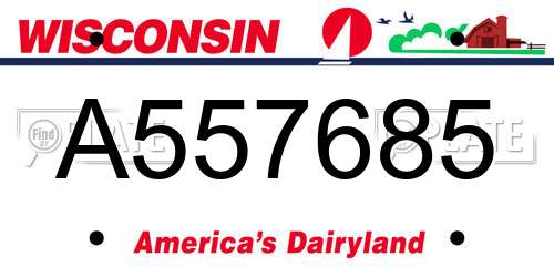 A557685 Wisconsin License Plate