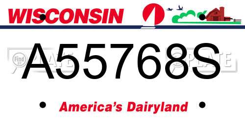A55768S Wisconsin License Plate