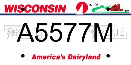 A5577M Wisconsin License Plate